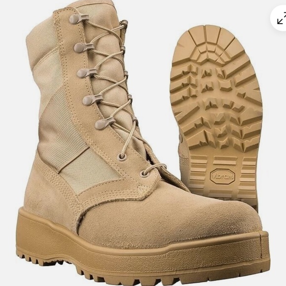 Wellco Army Temperate Weather Tan Waterproof Suede/Nylon Combat Military Boots - Picture 1 of 8